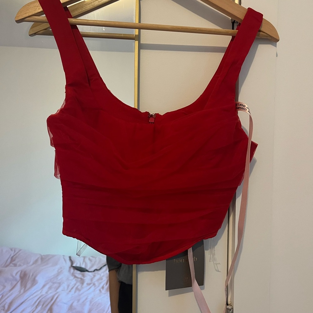 House of CB Vibrant Red Crop Top NWT